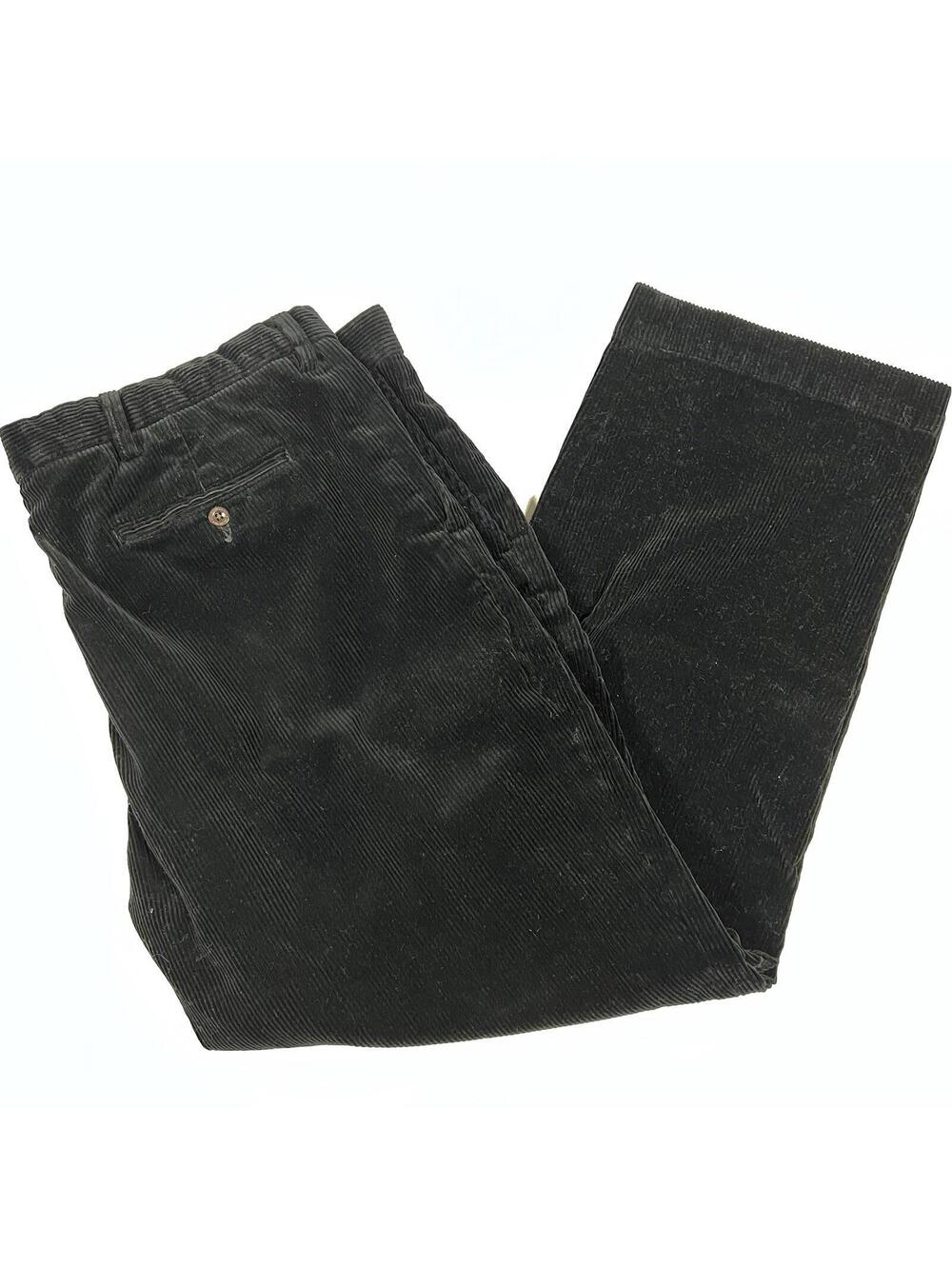 Polo Ralph Lauren Preston Pant Mens 42x30 Black Corduroy Straight Trousers